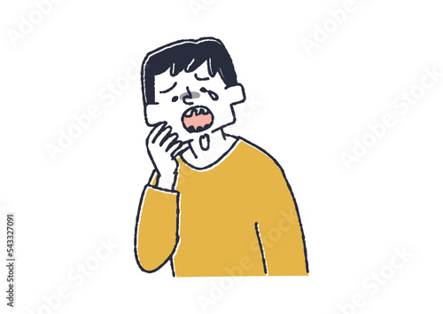 歯周病で悩む男性　病気の初期症状