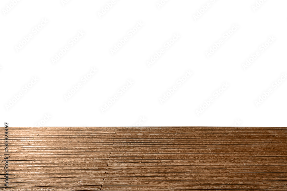 Empty wooden surface isolated on white. Mockup for design Empty wooden surface isolated on white. Mockup for design