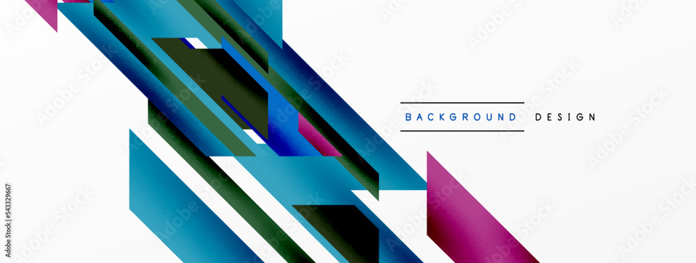 Minimal geometric abstract background. Dynamic 3d lines composition. Trendy techno business template for wallpaper, banner, background or landing Minimal geometric abstract background. Dynamic 3d lines composition. Trendy techno business template for wallpaper, banner, background or landing