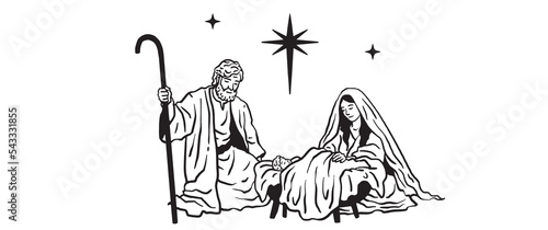 manger scene svg, png digital download, Christian Religious nativity, baby jesus illustration vintage vector black and white