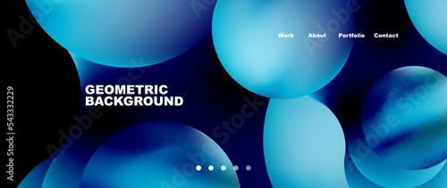 Flowing gradient colors and round elements and circles. Vector illustration for wallpaper, banner, background, leaflet, catalog, cover, flyer