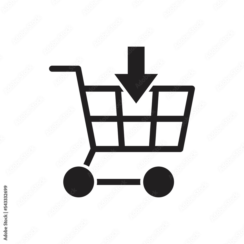 Add to cart icon icon design. Shopping cart icon, Supermarket trolley symbol for E-Commerce, Simple flat design isolated on white background, Vector illustration Add to cart icon icon design. Shopping cart icon, Supermarket trolley symbol for E-Commerce, Simple flat design isolated on white background, Vector illustration