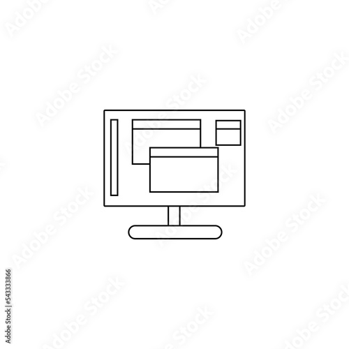 Admin line icon dashboard. Simple outline style. User template panels, data analysis, institutions, graphs, linear sign business. Vector illustration isolated on a white background. EPS 10 editable st