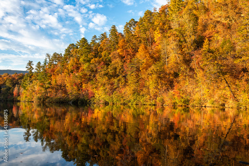 autumn landscape with lake