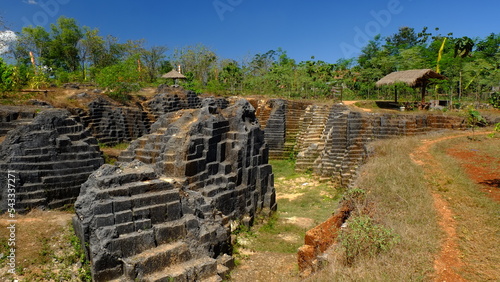 The rest of the limestone mines are unique and interesting and become tourist attractions. Indonesia tourism destination at Yogyakarta photo