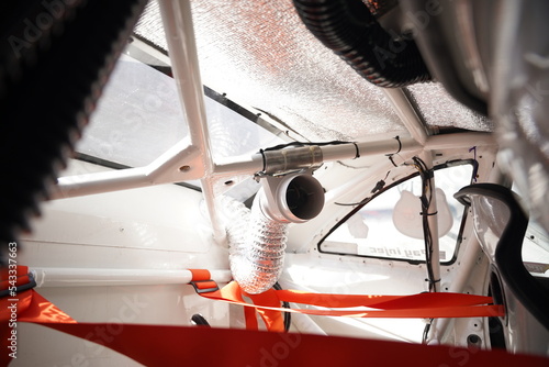 Race car's roll cage design and detail