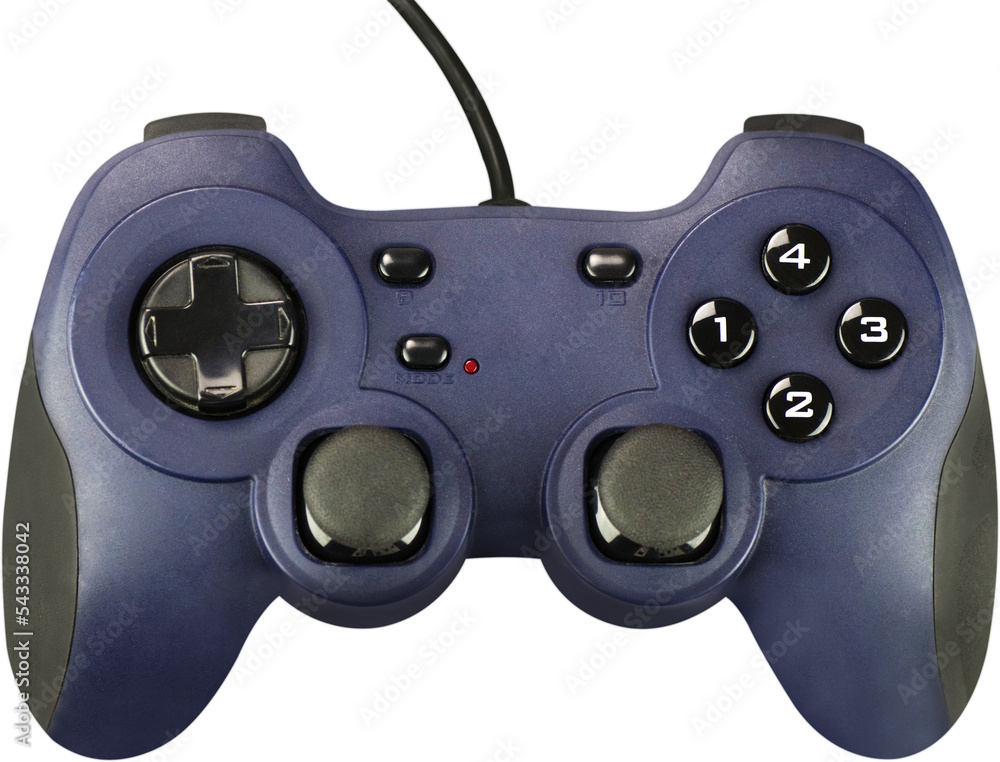 Navy Blue Wired Controller - Isolated Navy Blue Wired Controller - Isolated
