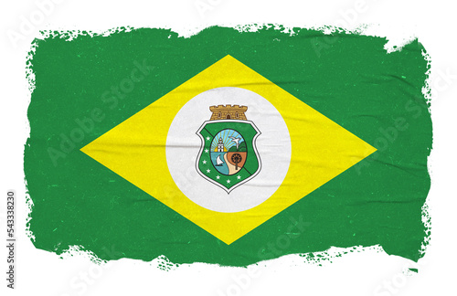Abstract flag of the Brazilian state of Ceará with ink brush stroke effect