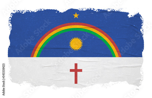 Abstract flag of the Brazilian state of Pernambuco with ink brush stroke effect