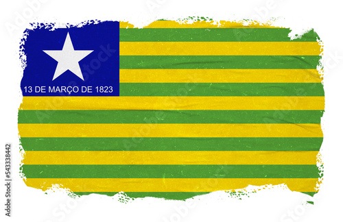 Abstract flag of the Brazilian state of Piauí with ink brush stroke effect