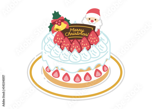 クリスマスケーキのイラスト／線画なし
