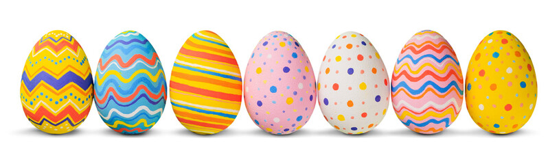 Easter eggs painted in different colors