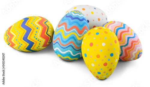 Easter eggs painted in different colors