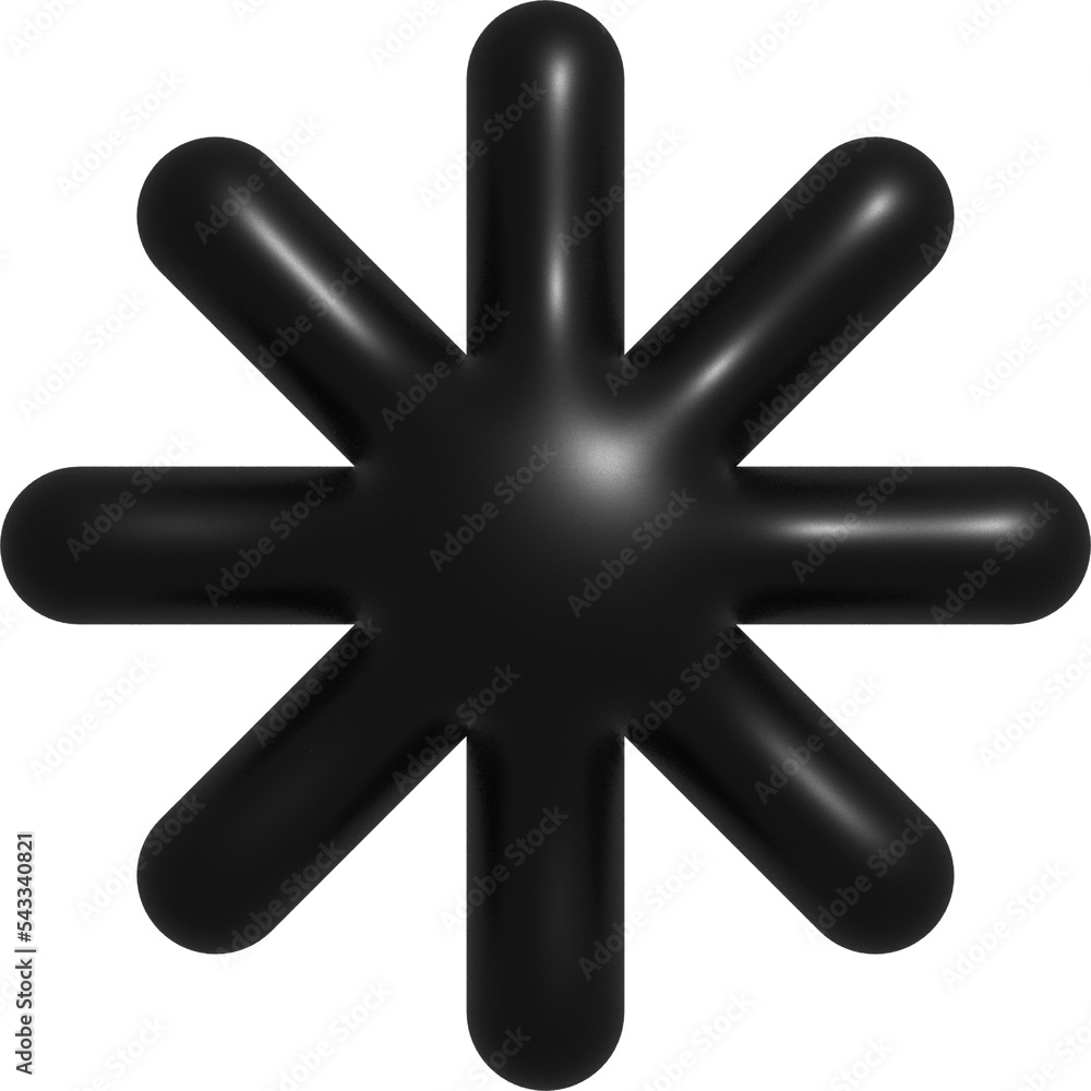 3d black abstract shape decoration