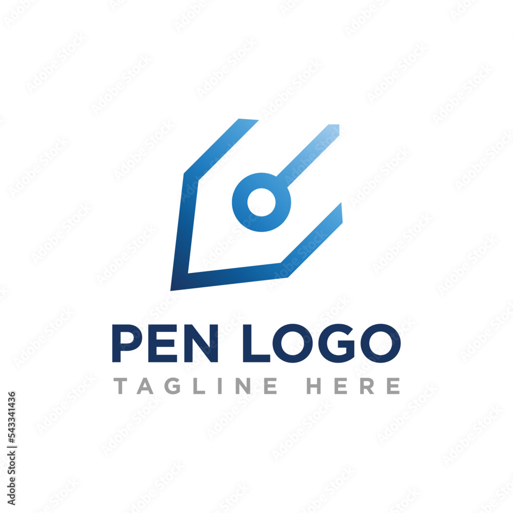 pen logo design vector template pen logo design vector template