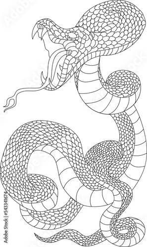 snake cobra tattoo style Cobra vector. 
