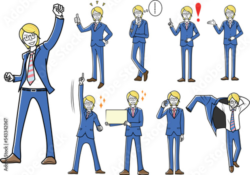様々なポーズのビジネスマン
