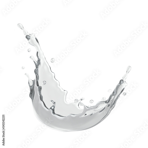 Water splashes with blue liquid waves with swirls and drops a realistic