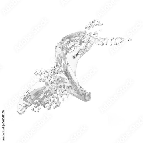 Water splashes with blue liquid waves with swirls and drops a realistic