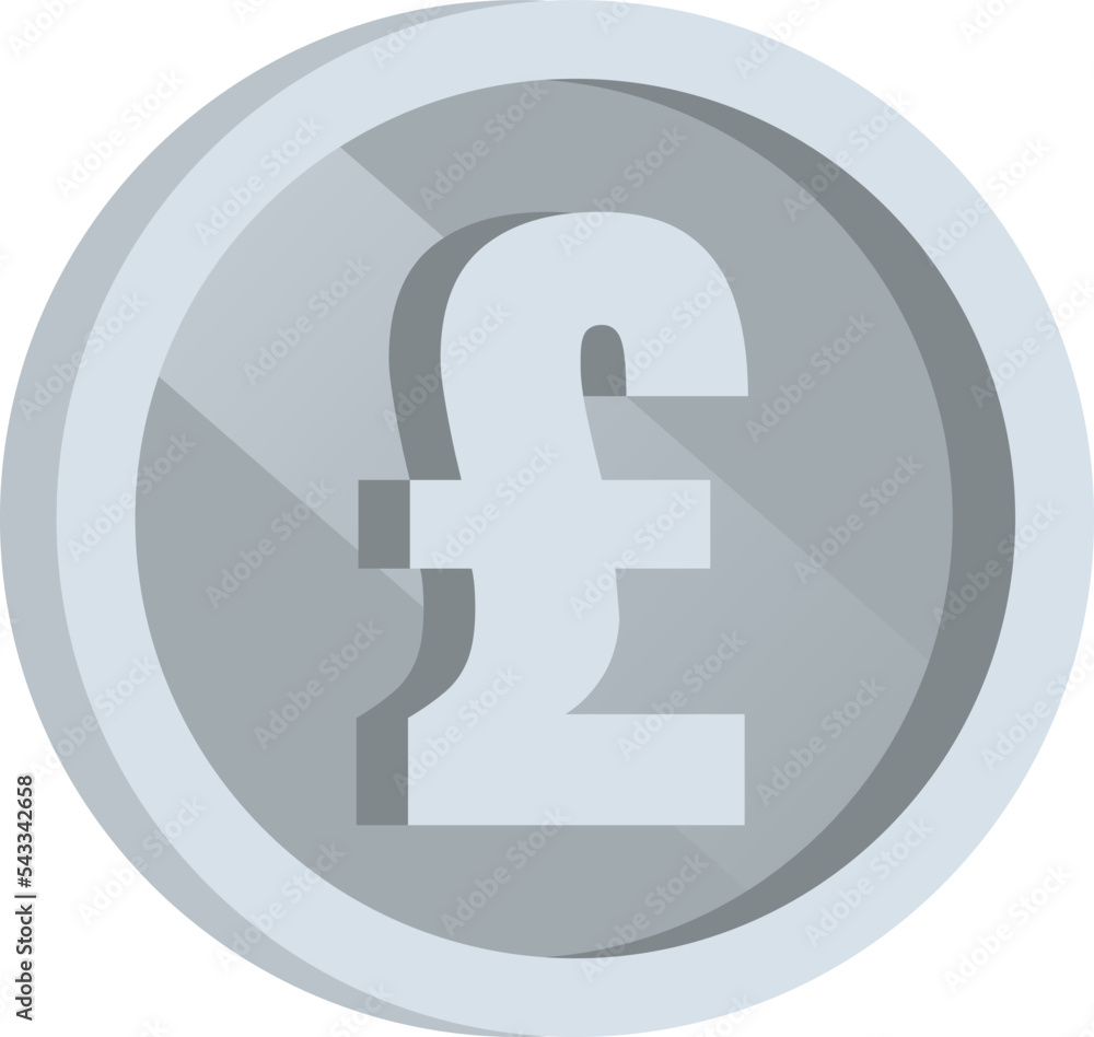 Shiny Pound Sterling Silver Coin Vector Illustration Shiny Pound Sterling Silver Coin Vector Illustration