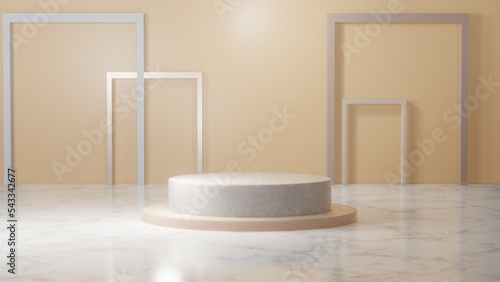 Fototapeta Naklejka Na Ścianę i Meble -  Minimal podium display for Cosmetic background product stand presentation 3d rendering