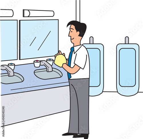 トイレで
