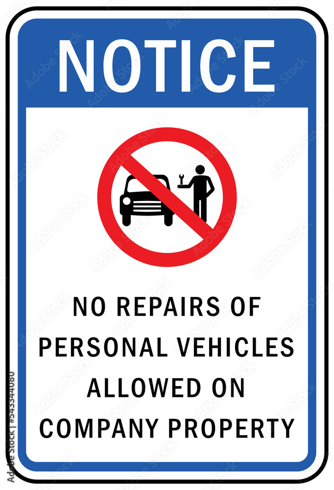 parking lot garage sign and label no auto repair allowed parking lot garage sign and label no auto repair allowed