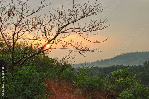 sunset in the hills