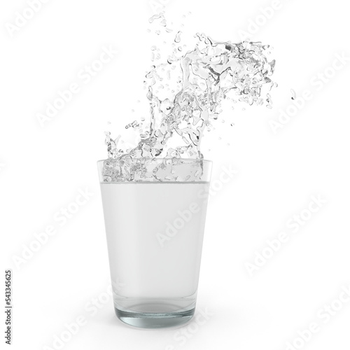 pouring water into glass transparent background