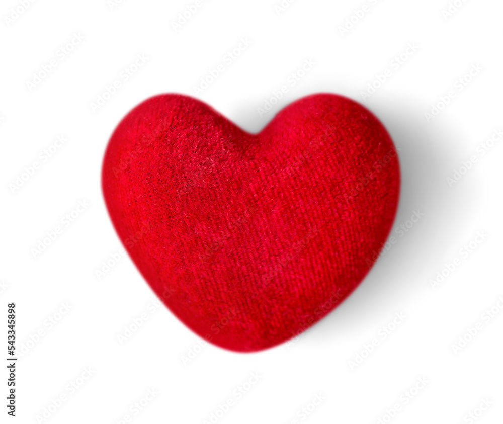 Red decorative heart on  white background