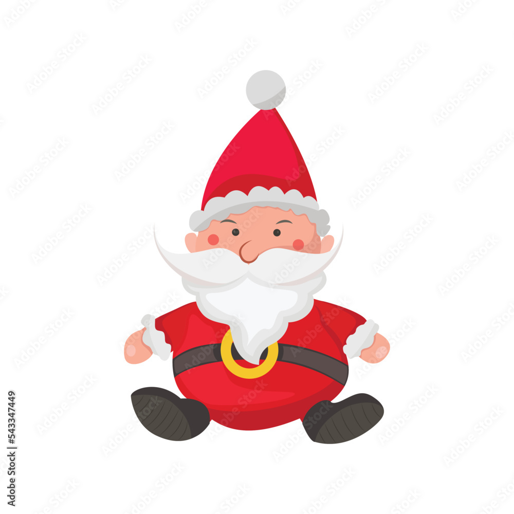 Happy Santa Claus in red clothes Collection objects Isolated on white background for Xmas festive design Santa Vector illustration. Happy Santa Claus in red clothes Collection objects Isolated on white background for Xmas festive design Santa Vector illustration.