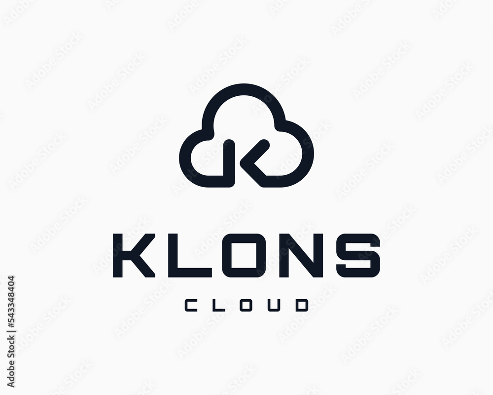 Letter K Cloud Computing Network Technology Storage Database Server Simple Modern Vector Logo Design Letter K Cloud Computing Network Technology Storage Database Server Simple Modern Vector Logo Design