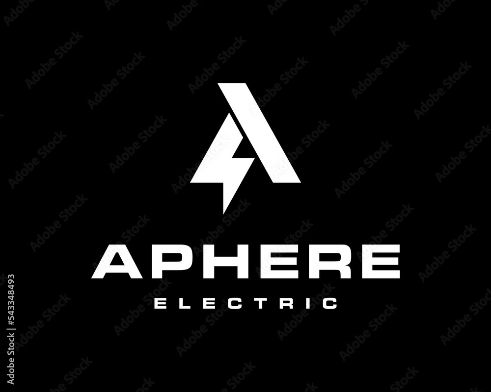 Letter A Simple Monogram with Electric Volt Thunderbolt Lightning Flash Vector Logo Design Letter A Simple Monogram with Electric Volt Thunderbolt Lightning Flash Vector Logo Design