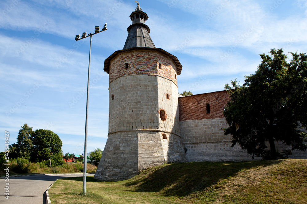 North-western tower - Naugolnaya guard tower. Zaraisk Kremlin. Zaraysk. Moscow region. Russia