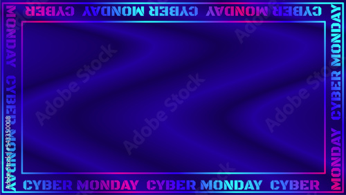 Neon Cyberpunk style Cyber Punk Lettering Around Lines Border Illustration, Hologram Blue and Pink