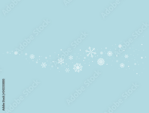 White snowflake move to wave on green background. vector flat. design for winter season and festival snow. web page, printing.