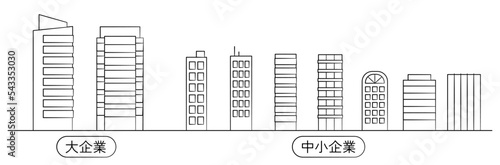 大企業と中小企業についての説明用イラスト