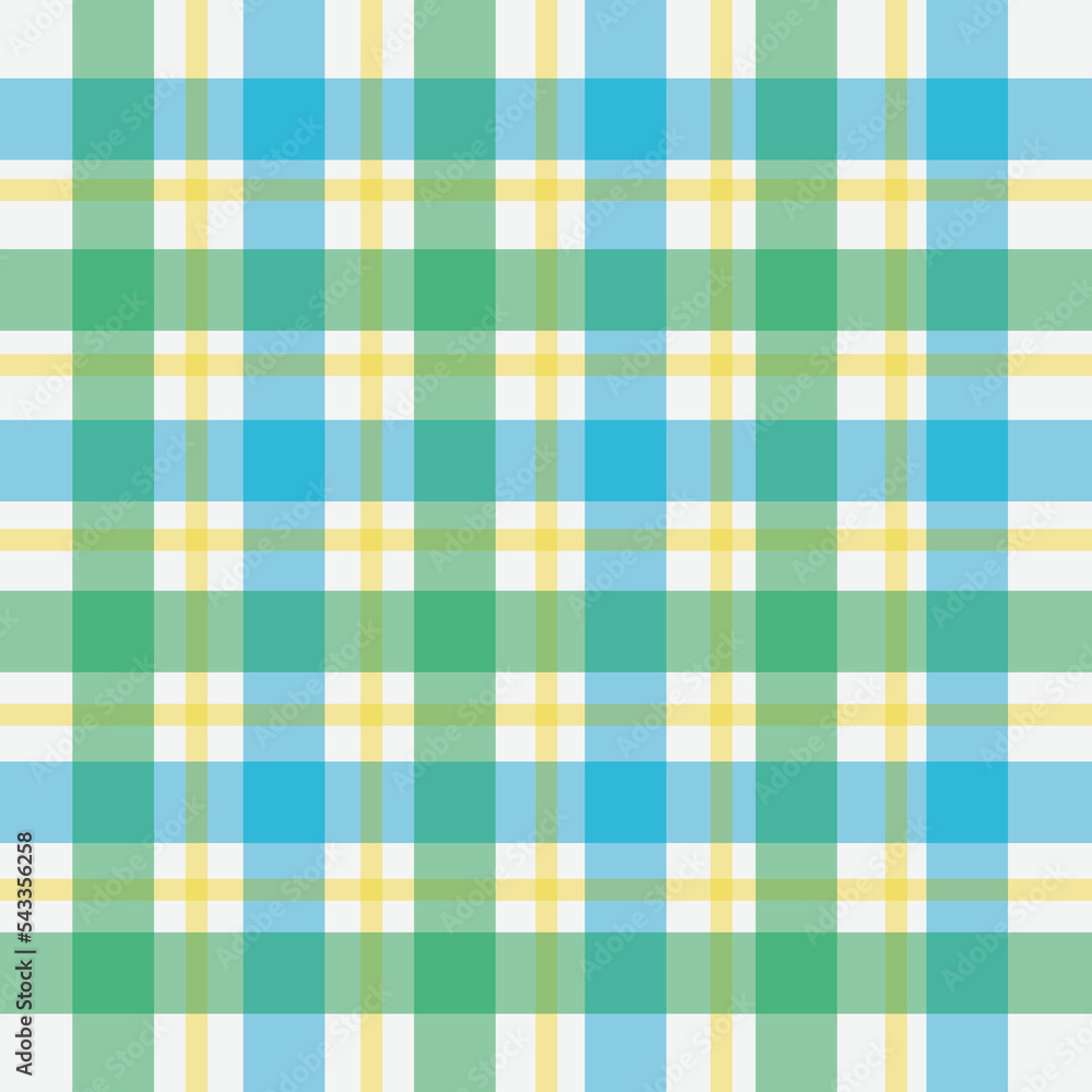 Pastel Vector background of textile ornament. Green, blue, yellow Plaid Pattern seamless pattern, tartan, wallpaper, gingham, check, abstract, tablecloth, blanket. Flat fabric design. Pastel Vector background of textile ornament. Green, blue, yellow Plaid Pattern seamless pattern, tartan, wallpaper, gingham, check, abstract, tablecloth, blanket. Flat fabric design.