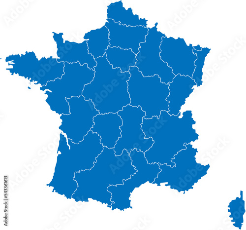 France political map divide by state