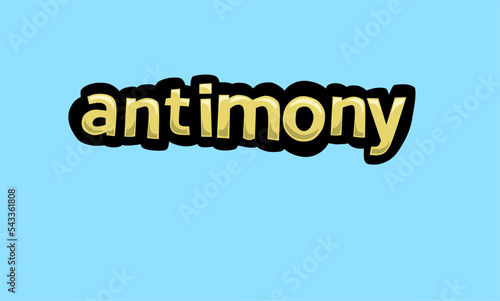 antimony writing vector design on a blue background