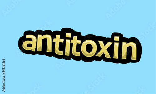 antitoxin writing vector design on a blue background © Gantar