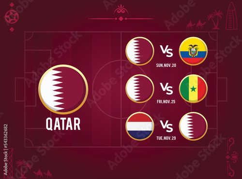 All Match Schedules of World Championship for Qatar Soccer Team with Time and Date