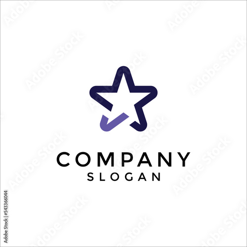 star check list symbol logo. purple checkmark logo