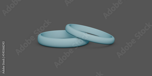 Jewelry wedding rings 3d rendering in wireframe material
