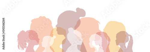 Different girls stand side by side together.