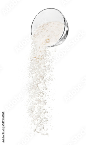 Foto Flour sprinkling out of the bowl