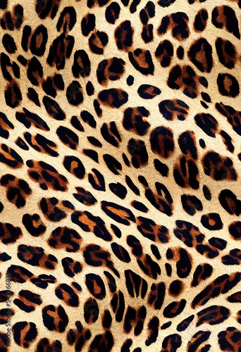 Seamless Endless Hand Painting Watercolor Animal Skin Realistic Leopard Print Pattern