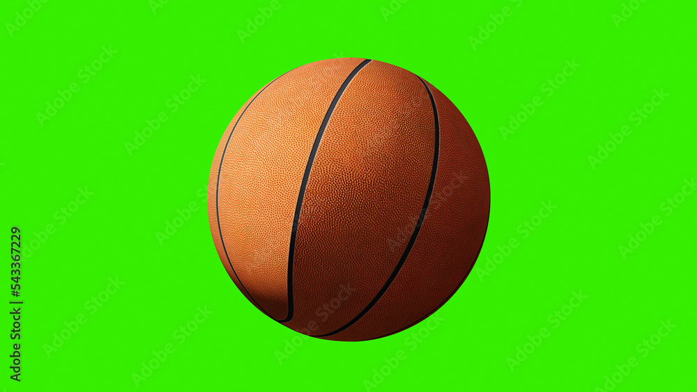 Basketball ball rotation Realistic in green screen 3D rendered Basketball ball rotation Realistic in green screen 3D rendered