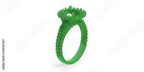 Wax jewelry 3D rendering model engagement ring