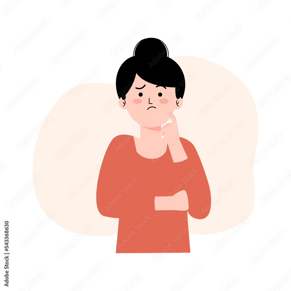 Confused woman thinking about something Confused woman thinking about something